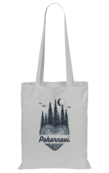 Látková taška Srdce pařez