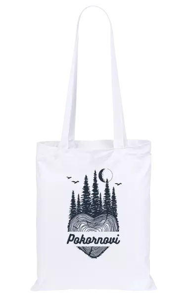 Látková taška Srdce pařez