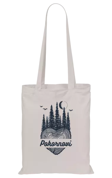 Látková taška Srdce pařez