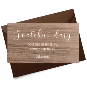 Dřevěná kartička dary LUDMILA