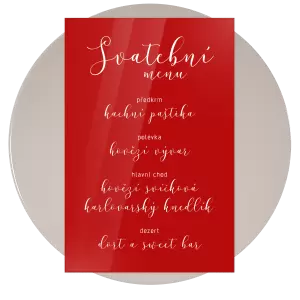 Plexi svatební menu LUDMILA