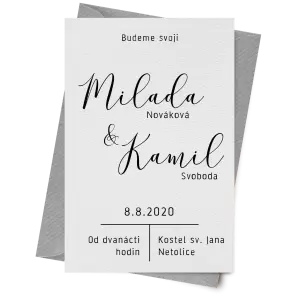 Papírové svatební oznámení LUDMILA