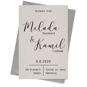 Papírové svatební oznámení LUDMILA