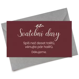 Papírová kartička dary RADKA