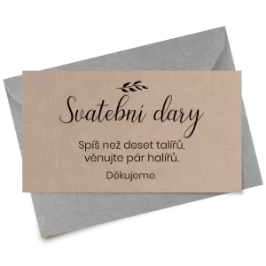 Papírová kartička dary RADKA