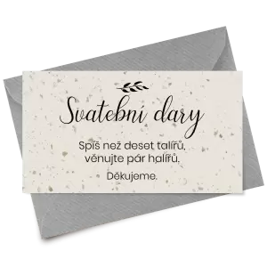 Papírová kartička dary RADKA