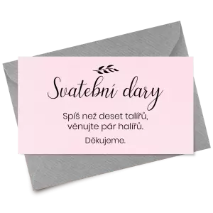 Papírová kartička dary RADKA