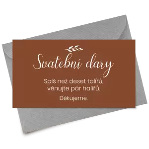 Papírová kartička dary RADKA