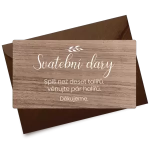Dřevěná kartička dary RADKA