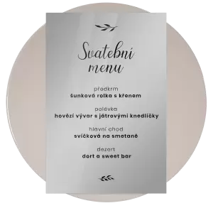 Plexi svatební menu RADKA
