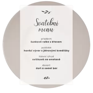 Plexi svatební menu RADKA