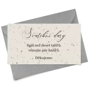 Papírová kartička dary MARKETA