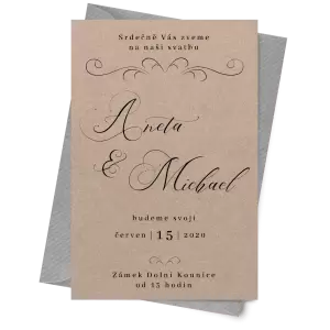 Papírové svatební oznámení MARKETA