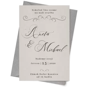 Papírové svatební oznámení MARKETA