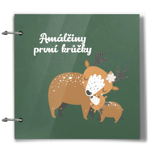 Plexi album se sponami První krůčky se jménem - srnky