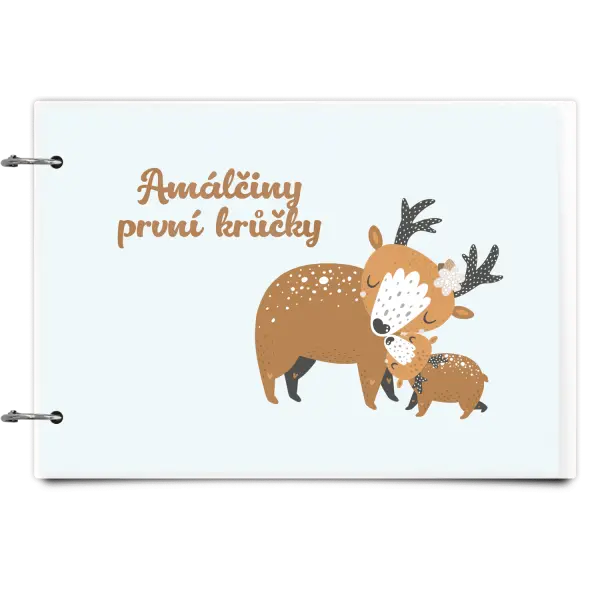 Plexi album se sponami První krůčky se jménem - srnky