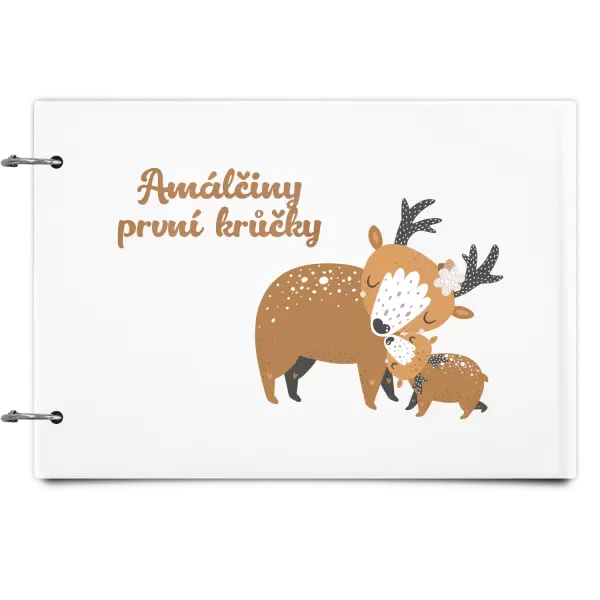 Plexi album se sponami První krůčky se jménem - srnky
