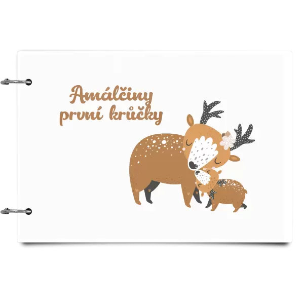 Plexi album se sponami První krůčky se jménem - srnky