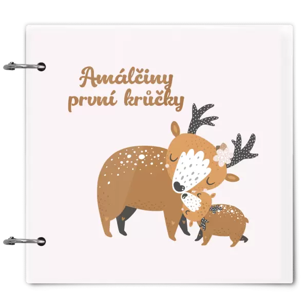 Plexi album se sponami První krůčky se jménem - srnky