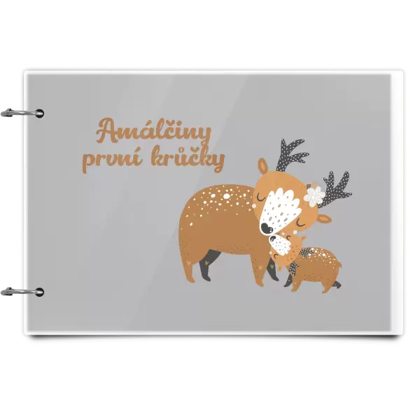 Plexi album se sponami První krůčky se jménem - srnky