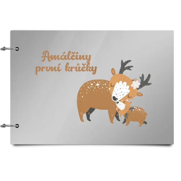 Plexi album se sponami První krůčky se jménem - srnky