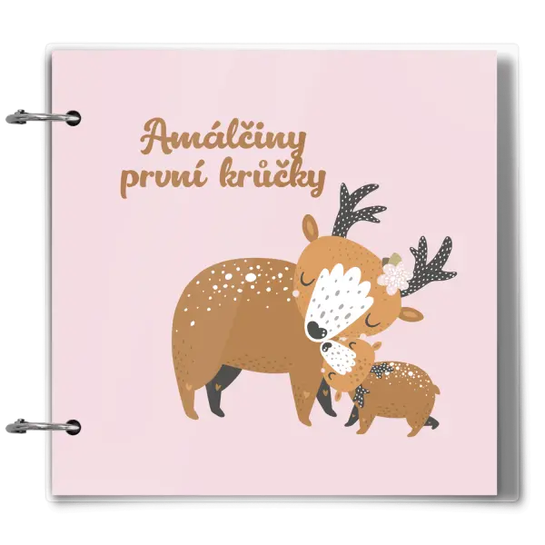 Plexi album se sponami První krůčky se jménem - srnky
