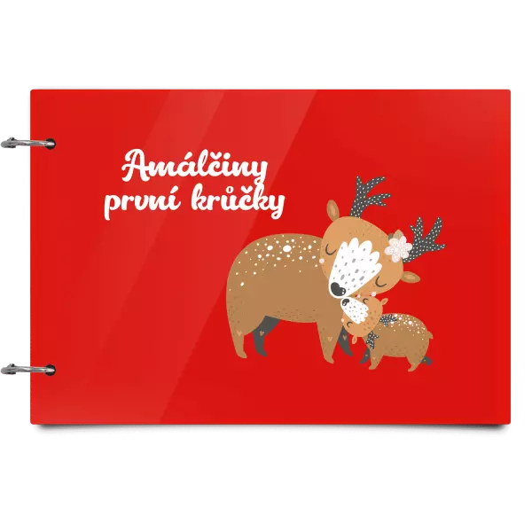 Plexi album se sponami První krůčky se jménem - srnky