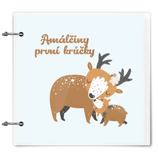 Plexi album se sponami První krůčky se jménem - srnky