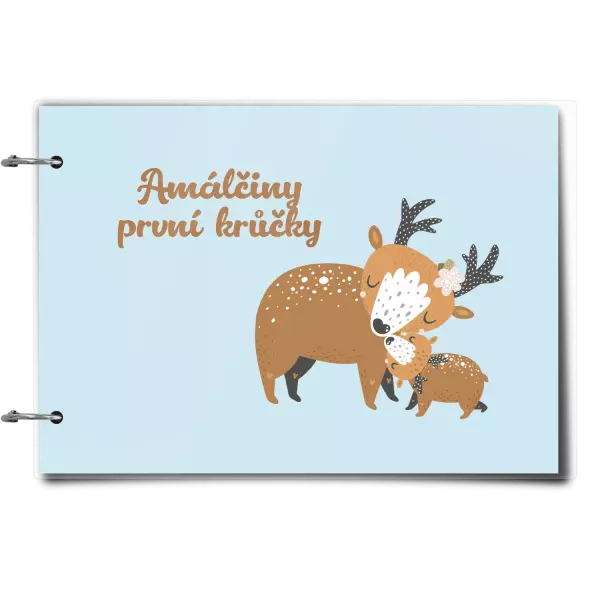 Plexi album se sponami První krůčky se jménem - srnky