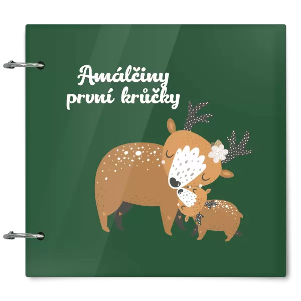 Plexi album se sponami První krůčky se jménem - srnky