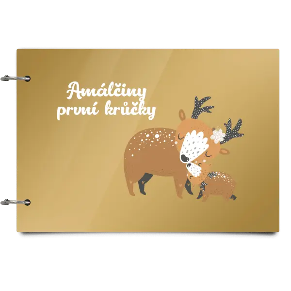 Plexi album se sponami První krůčky se jménem - srnky