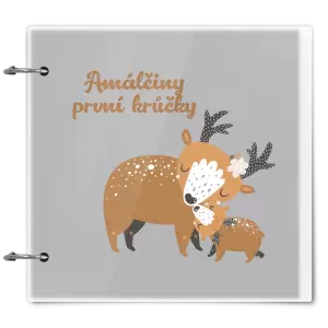 Plexi album se sponami První krůčky se jménem - srnky