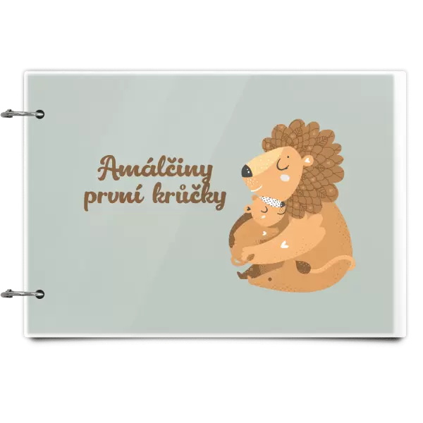 Plexi album se sponami První krůčky se jménem - lvíčci