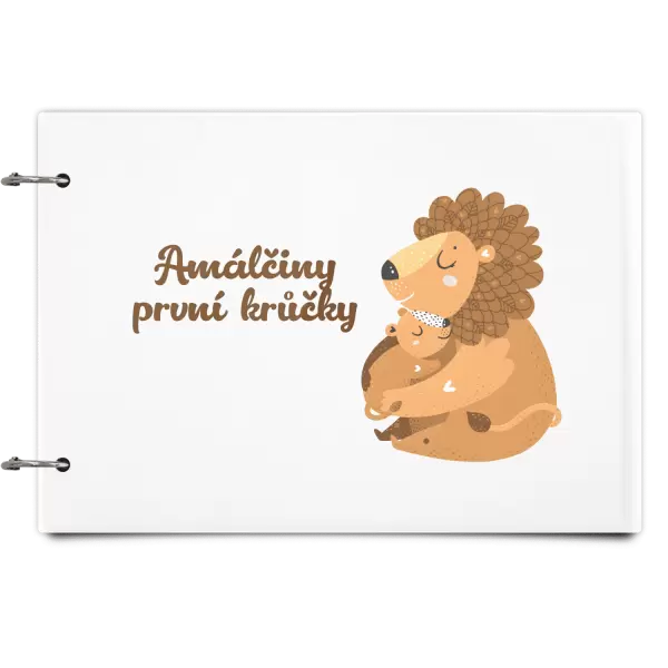 Plexi album se sponami První krůčky se jménem - lvíčci