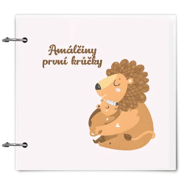 Plexi album se sponami První krůčky se jménem - lvíčci