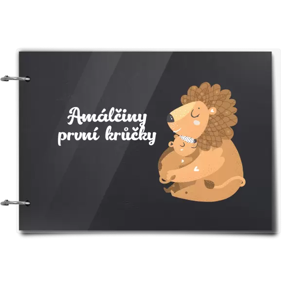 Plexi album se sponami První krůčky se jménem - lvíčci