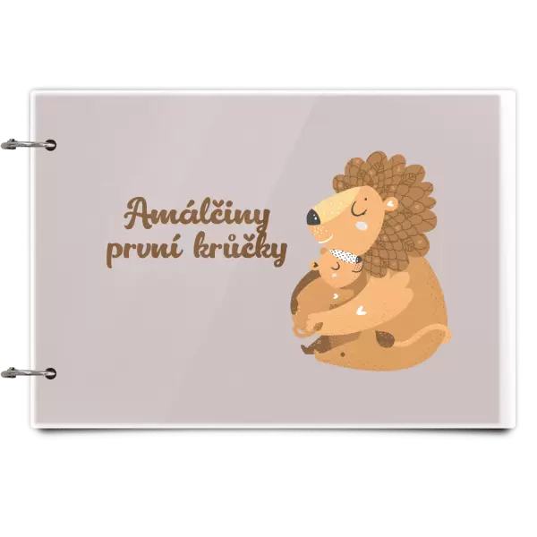 Plexi album se sponami První krůčky se jménem - lvíčci