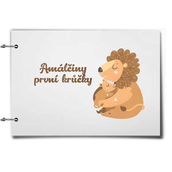 Plexi album se sponami První krůčky se jménem - lvíčci