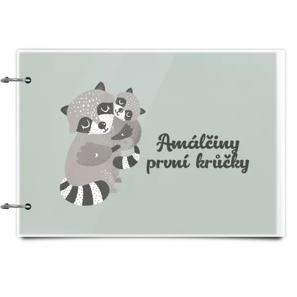 Plexi album se sponami První krůčky se jménem - mývalové