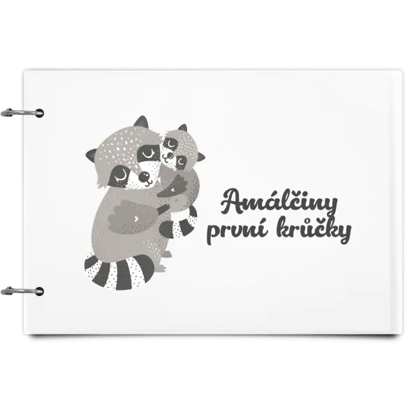 Plexi album se sponami První krůčky se jménem - mývalové