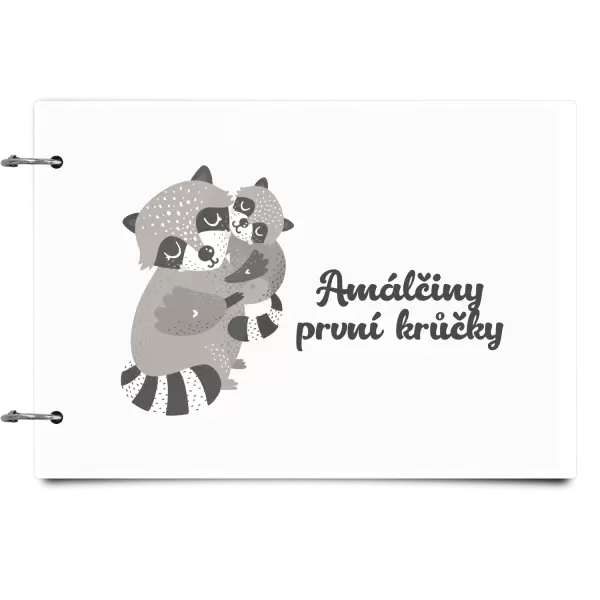 Plexi album se sponami První krůčky se jménem - mývalové