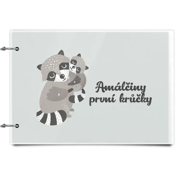 Plexi album se sponami První krůčky se jménem - mývalové