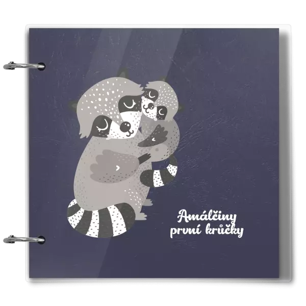 Plexi album se sponami První krůčky se jménem - mývalové