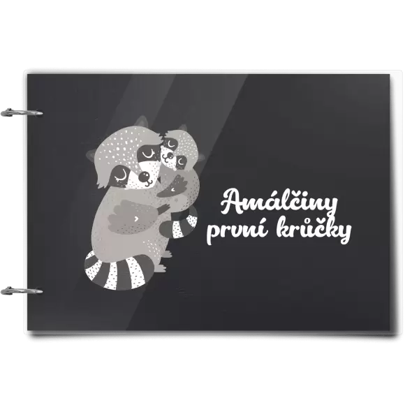 Plexi album se sponami První krůčky se jménem - mývalové