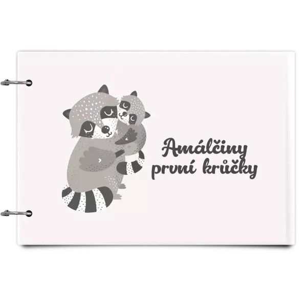 Plexi album se sponami První krůčky se jménem - mývalové