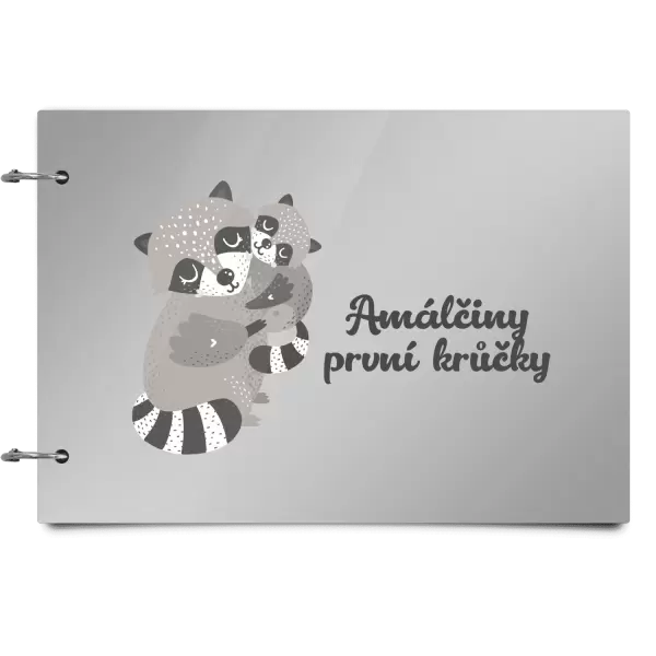 Plexi album se sponami První krůčky se jménem - mývalové