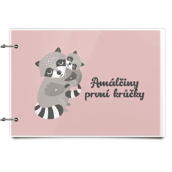 Plexi album se sponami První krůčky se jménem - mývalové