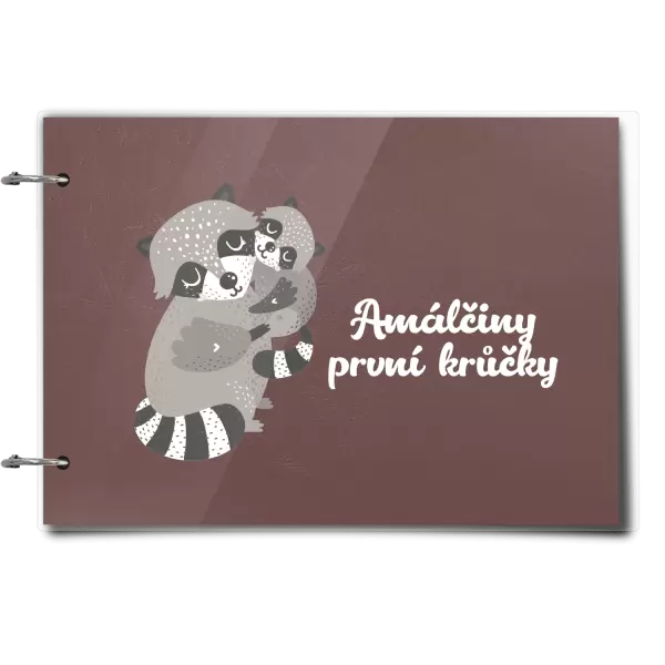 Plexi album se sponami První krůčky se jménem - mývalové
