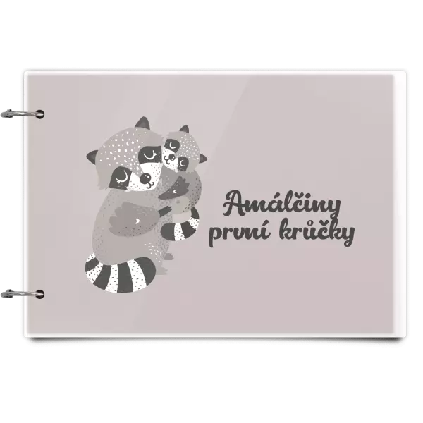 Plexi album se sponami První krůčky se jménem - mývalové