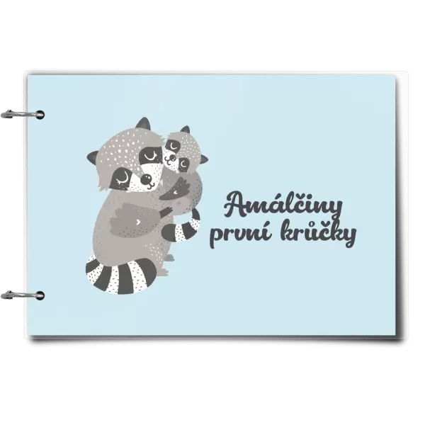 Plexi album se sponami První krůčky se jménem - mývalové
